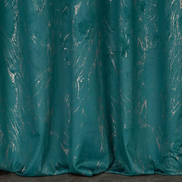 NADIA KLARGAVET GARDINER PÅ TAPE 140 X 300 CM MØRK TURKIS