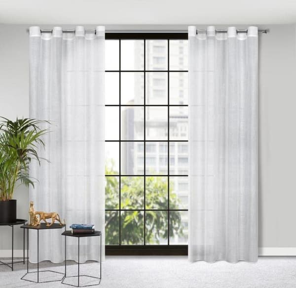 CINDY KLARGAVET GARDIN 140 X 250 CM HVID