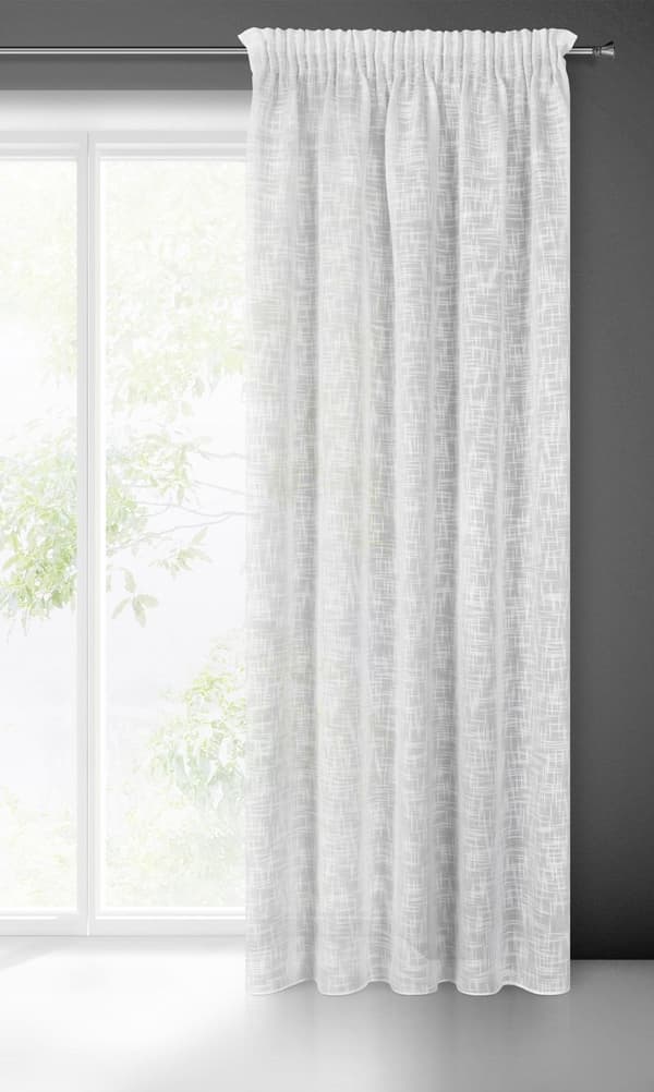 RUBI KLARGÅRET GARDIN PÅ TAPE 140 X 270 CM HVID
