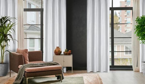 FÄRDIG AGGIE Gardin 140 X 250 CM LJUS SILVER
