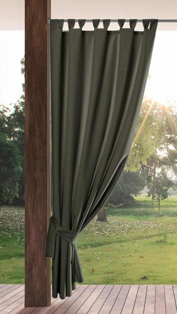 TRÄDGÅRDSFÄRDIG GARDIN MED REMM 155 X 260 CM GRAFIT