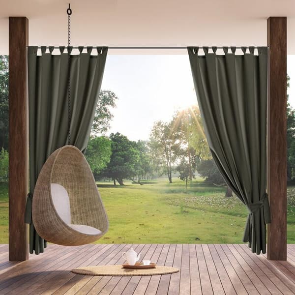 TRÄDGÅRDSFÄRDIG GARDIN MED REMM 155 X 260 CM GRAFIT