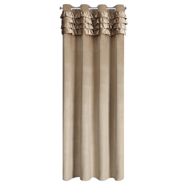 FÄRDIG Gjord gardin ERIN 140 X 250 CM MÖRK BEIGE