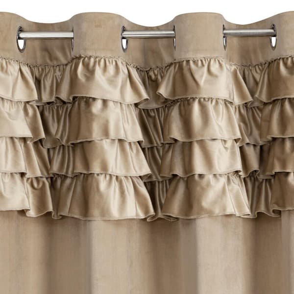 FÄRDIG Gjord gardin ERIN 140 X 250 CM MÖRK BEIGE
