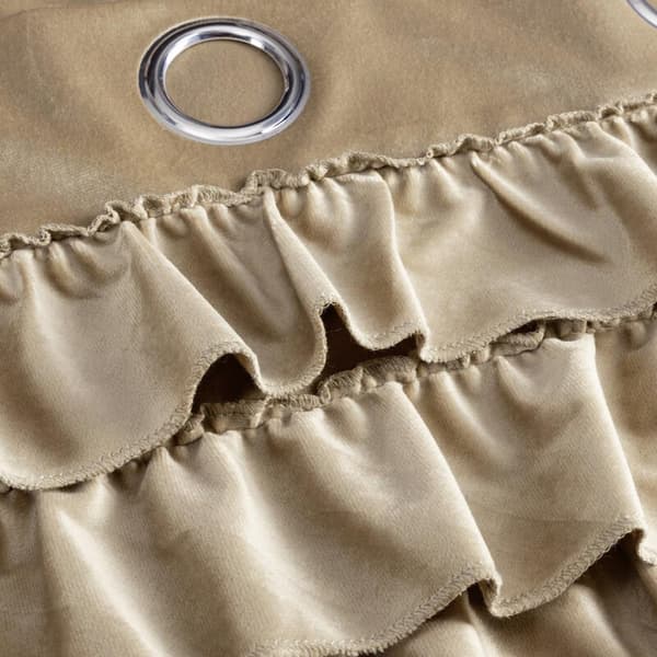 FÄRDIG Gjord gardin ERIN 140 X 250 CM MÖRK BEIGE