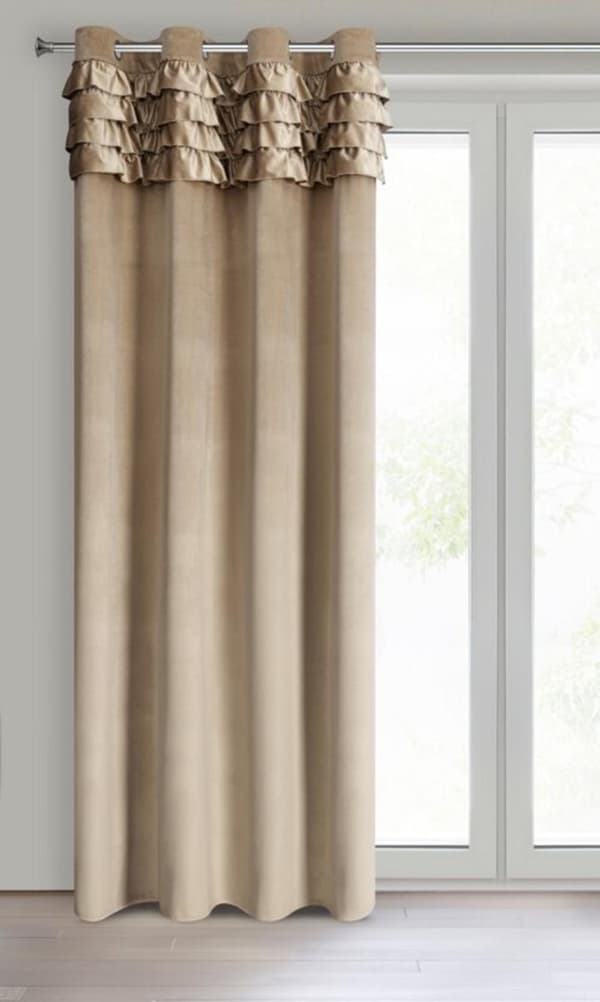 FÄRDIG Gjord gardin ERIN 140 X 250 CM MÖRK BEIGE