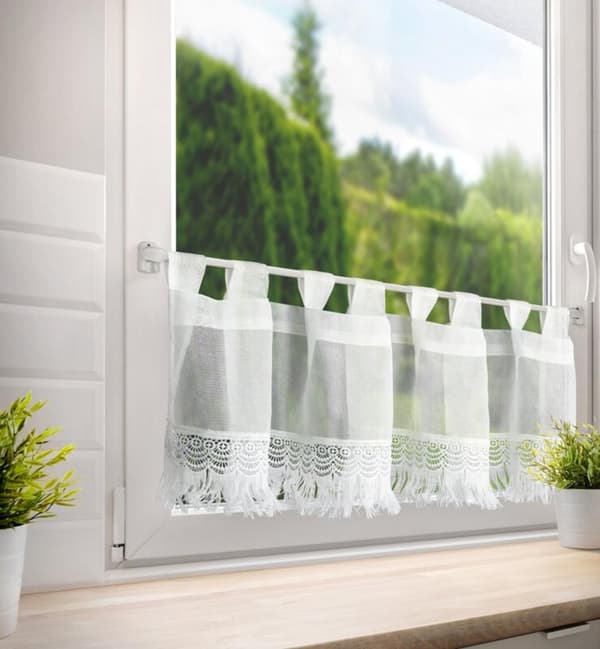 KLARGAVET ROXANA GARDIN MED STROP 30 X 150 CM HVID