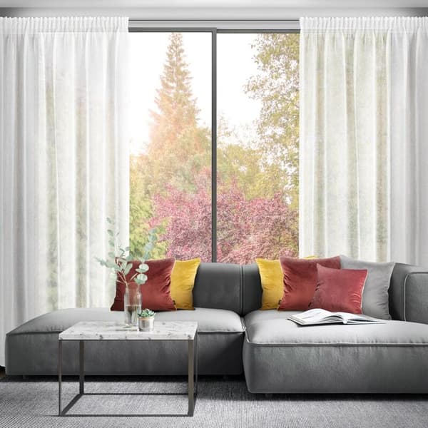 FÄRDIG GJORDAD GARDIN LUCILA PÅ TEJP 140 X 270 CM VIT