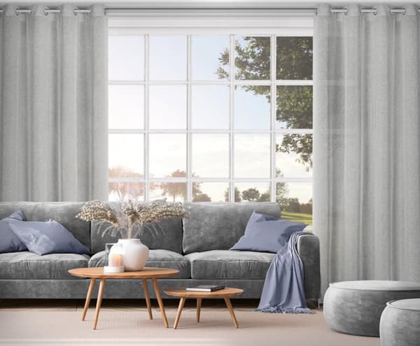 FÄRDIG Gjord gardin ANGELICA 140 X 250 CM SILVER