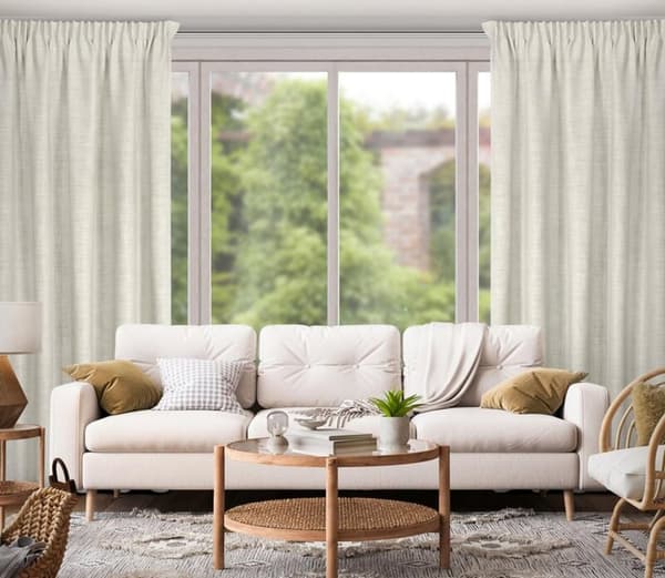 FÄRDIG ROSI-gardin PÅ TEJP 140 X 270 CM MÖRKBEIGE
