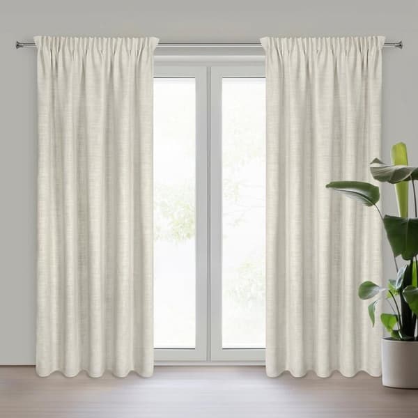 FÄRDIG ROSI-gardin PÅ TEJP 140 X 270 CM MÖRKBEIGE