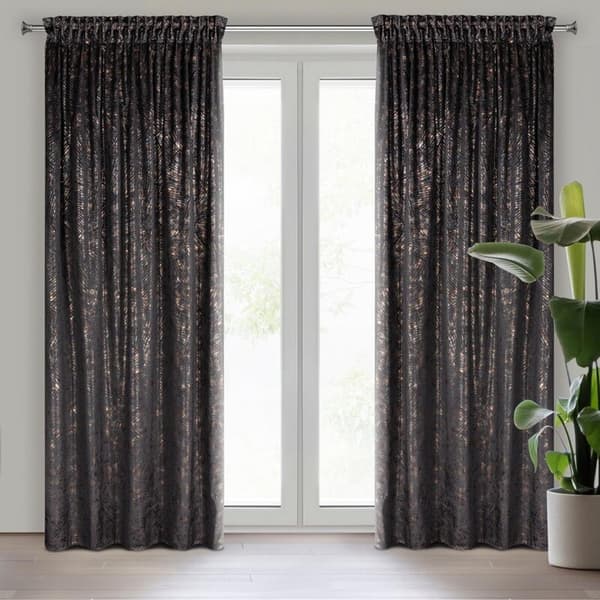 KLARGAVET GARDIN TULIA PÅ TAPE 135 X 270 CM SORT