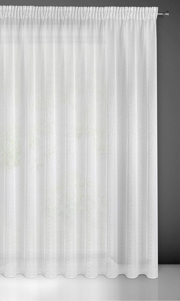 SIBEL KLARGÅRET GARDIN PÅ TAPE 400 X 250 CM HVID