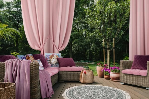 FÄRDIG GARDIN RITA 140 X 250 CM PULVERROSA