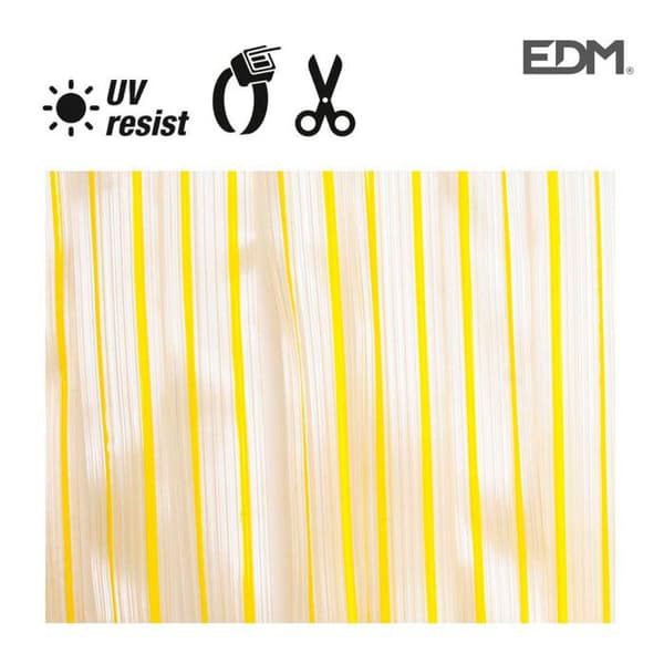 Plastbandgardin - EDM - 32 remsor 90x210cm - Gul-transparent - UV-beständig