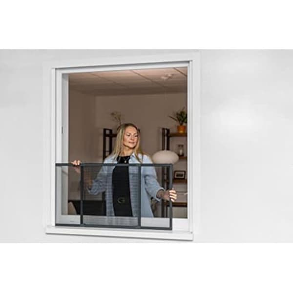 Myggnät - SCHELLENBERG - 50813 - Skjutfönster - Grå aluminium - Justerbar 193x75 cm