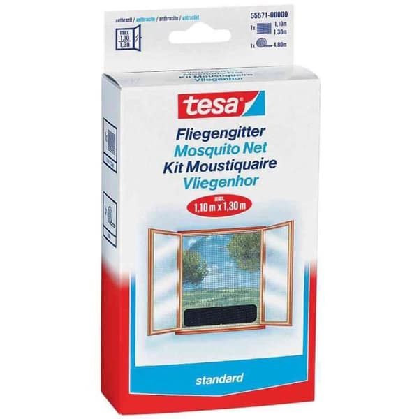TESA Standard myggnät för fönster - 1,10 m x 1,3 m - Vit