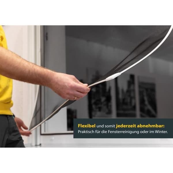 Fönstermygga i glasfiber med magnetram - Schellenberg - 120 x 120 cm - Vit