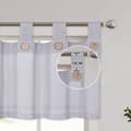 Pikkukuva 5 / 5: Keittiöverhot, valoa suodattavat, elegantti nappisuunnittelu,Harmaa, 27x36 tuumaa
