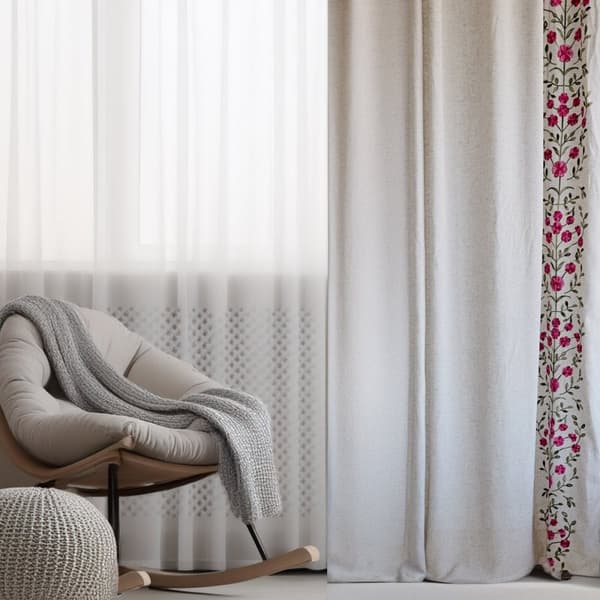 Gardin | DARLA | med broderade blommor | 140x250cm | 884196