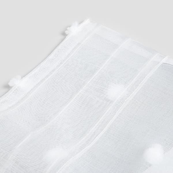 Verho | BELMONTE | koristeellisilla pompopeilla valkoinen | 140X250cm | 742422