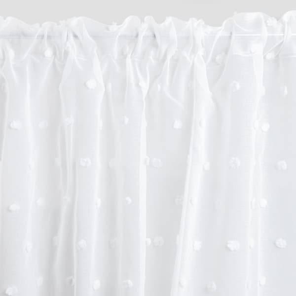 Verho | BELMONTE | koristeellisilla pompopeilla valkoinen | 140X250cm | 742422