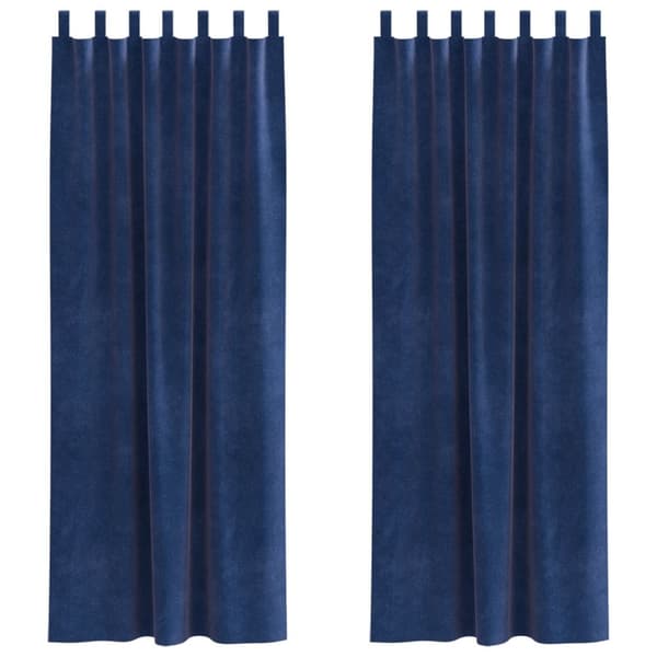 vidaXL Gardiner Mörkblå Polyester 140 x 225 cm Dekorativa Insatser