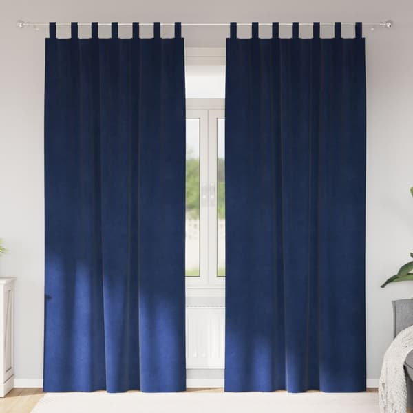 vidaXL Gardiner Mörkblå Polyester 140 x 225 cm Dekorativa Insatser