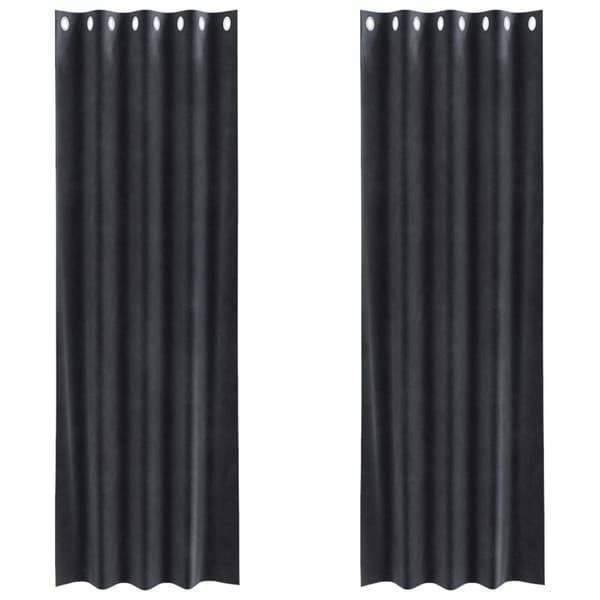 vidaXL Gardiner Mørke grå Polyester 140 x 260 cm Grommet Gardiner