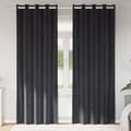 Miniatyrbillede 2 af 7: vidaXL Gardiner Mørke grå Polyester 140 x 260 cm Grommet Gardiner