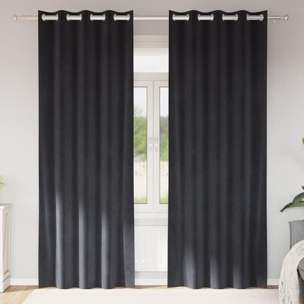 vidaXL Gardiner Mørke grå Polyester 140 x 260 cm Grommet Gardiner