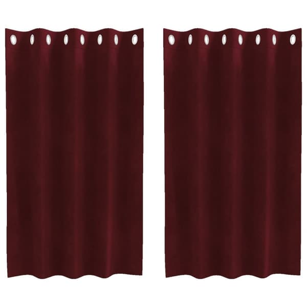 vidaXL Gardiner Vinröd Polyester 140 x 140 cm Dekorativa gardiner