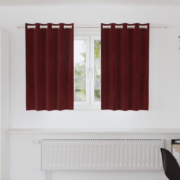 vidaXL Gardiner Vinröd Polyester 140 x 140 cm Dekorativa gardiner
