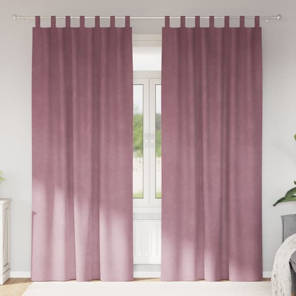 vidaXL Gardiner Mørk pink Polyester 140 x 225 cm Lydabsorberende