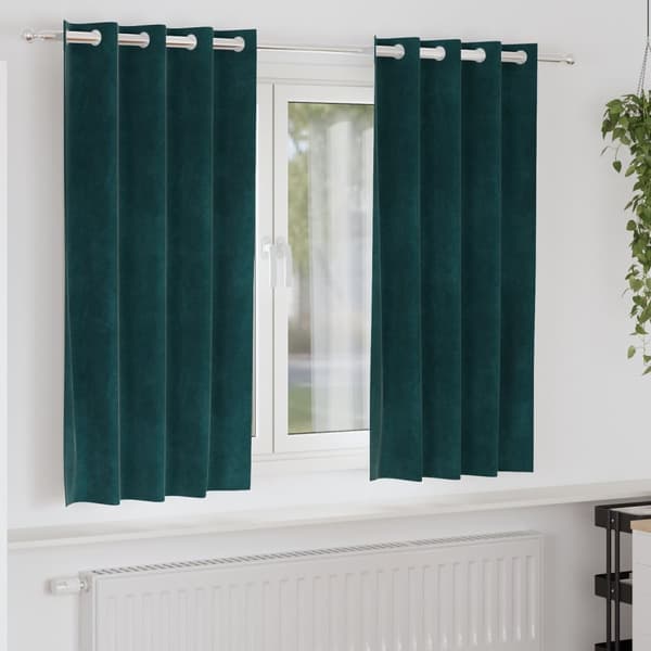 vidaXL Gardiner Mörkgrön Polyester 140 x 175 cm Gardiner Rektangulär