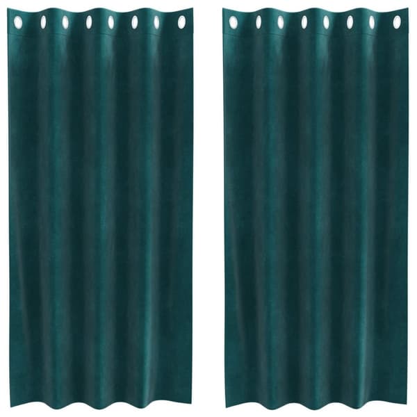 vidaXL Gardiner Mörkgrön Polyester 140 x 175 cm Gardiner Rektangulär