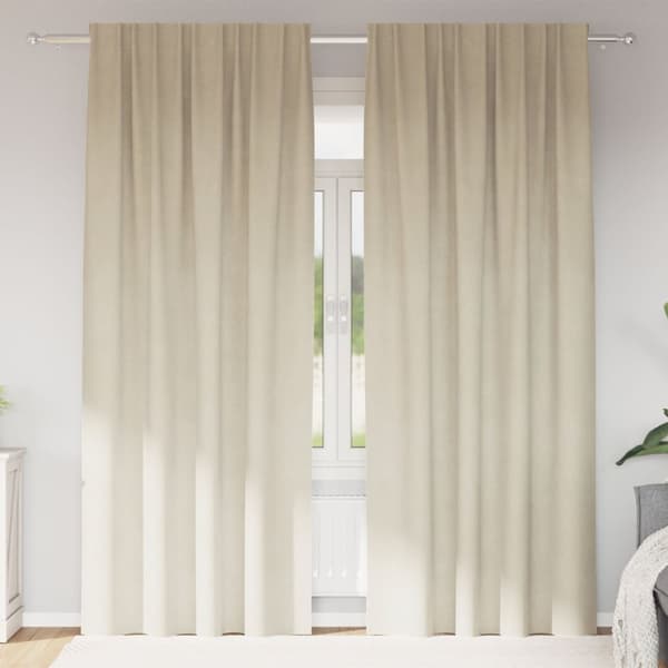 vidaXL Gardiner Cremefarvet Polyester 140 x 225 cm Dekorative Indlæg