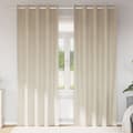 Miniatyrbild 2 av 7: vidaXL Gardiner Grädde Polyester 140 x 260 cm Dekorativa draperier