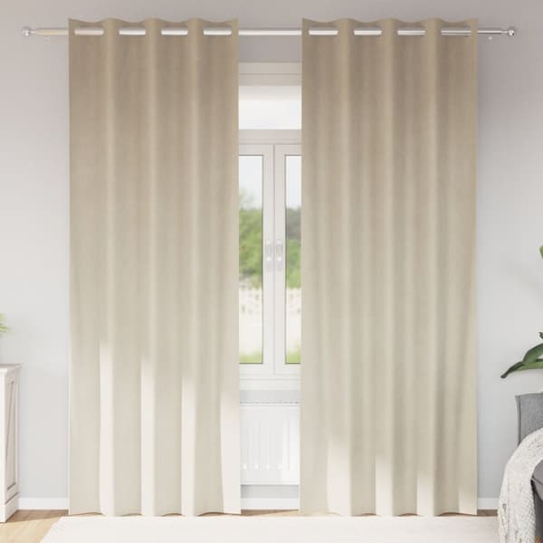 vidaXL Gardiner Grädde Polyester 140 x 260 cm Dekorativa draperier
