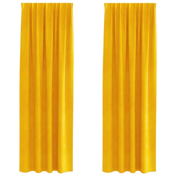 vidaXL Gardiner Senapsgul Polyester 140 x 260 cm Gardiner Rektangulär