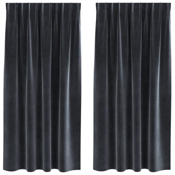 vidaXL Gardiner Mørkegrå Polyester 140 x 175 cm Draperier Rektangulær