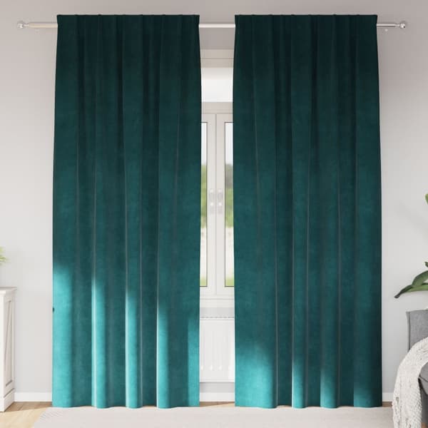 vidaXL Gardiner Mørk Grøn Polyester 140 x 225 cm Dekorative Indlæg