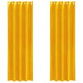 Miniatyrbillede 3 af 8: vidaXL Gardiner Sennepsgul Polyester 140 x 260 cm Dekorative Gardiner