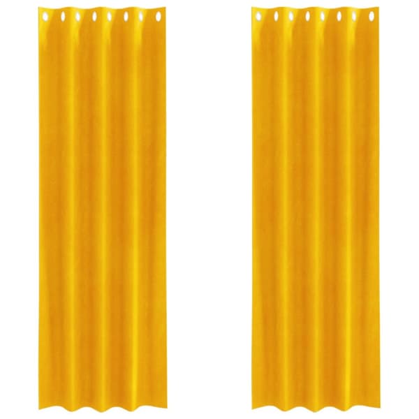 vidaXL Gardiner Sennepsgul Polyester 140 x 260 cm Dekorative Gardiner