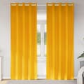 Miniatyrbillede 2 af 8: vidaXL Gardiner Sennepsgul Polyester 140 x 260 cm Dekorative Gardiner