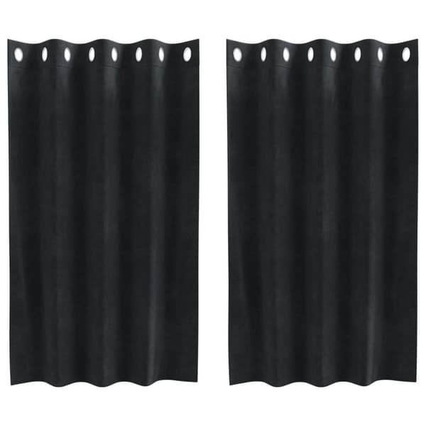 vidaXL Gardiner Sort Polyester 140 x 140 cm Dekorative Indlæg