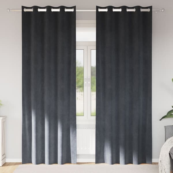 vidaXL Gardiner Ljusgrå Polyester 140 x 245 cm Ljudabsorberande