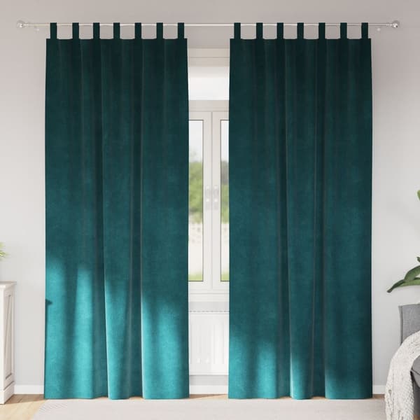 vidaXL Gardiner Mørkegrøn Polyester 140 x 260 cm Dekorative indlæg