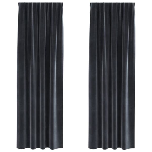 vidaXL Gardiner Mörk grå Polyester 140 x 245 cm Ljuddämpande