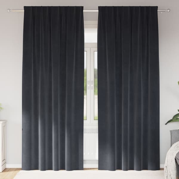 vidaXL Gardiner Mörk grå Polyester 140 x 245 cm Ljuddämpande